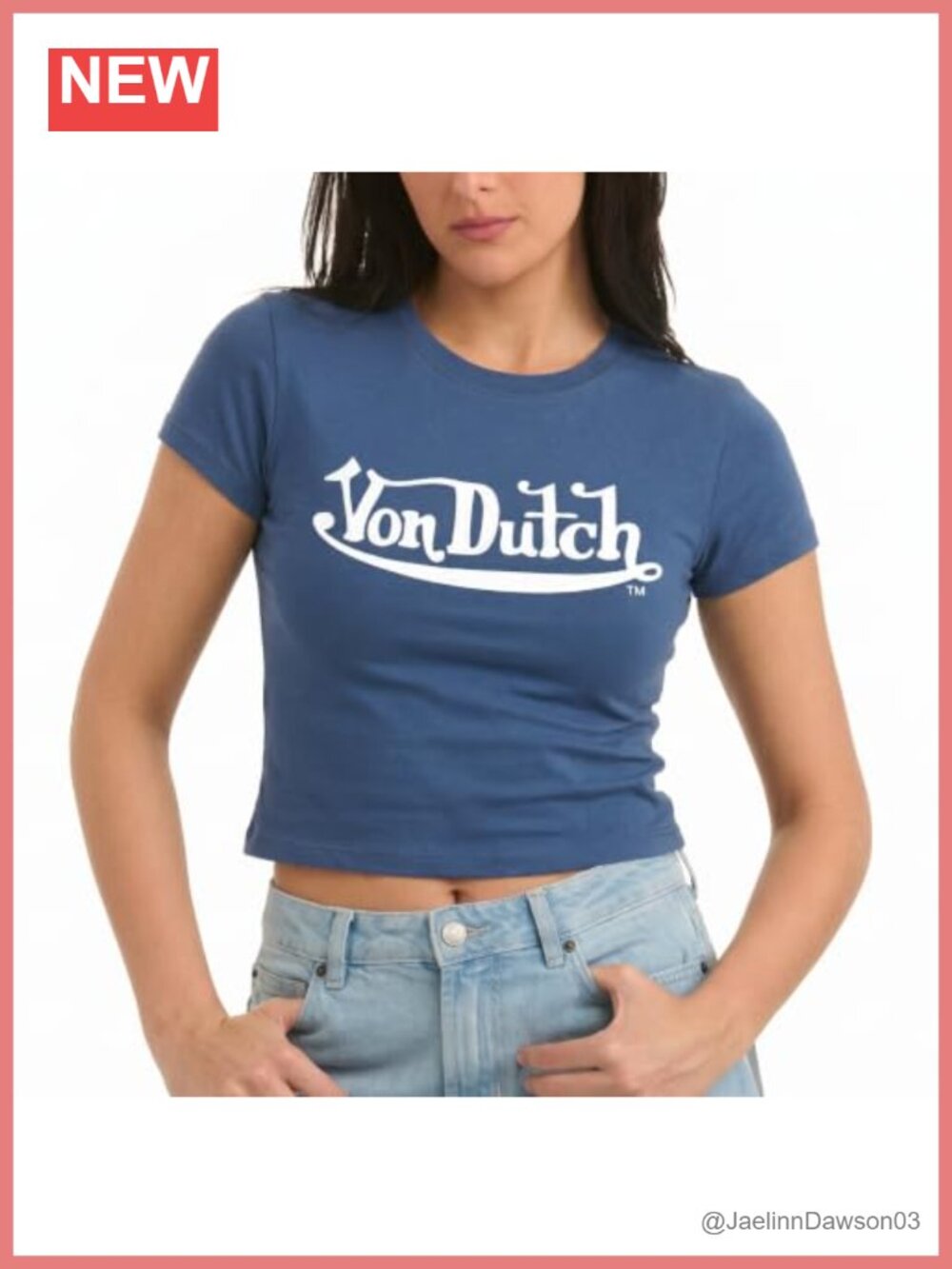 Von Dutch Style Cropped Graphic Baby Tee Crew Neck Cap Sleeve Crop Top